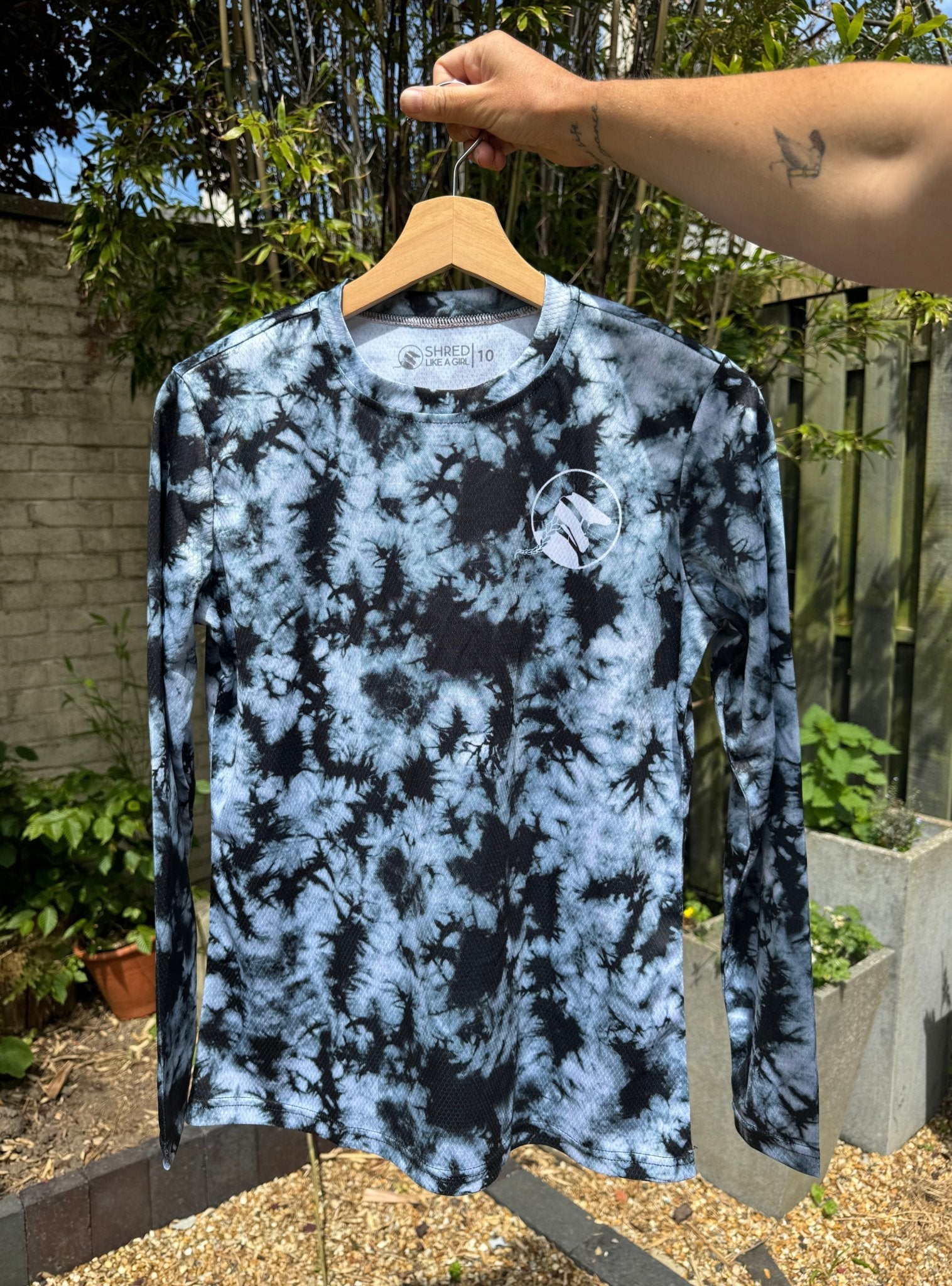 Black Tie - dye Womens Mountain Bike Jersey - Unbound Collective