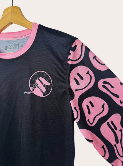 Melted Smiley Long Sleeve Womens MTB Jersey - Unbound Collective