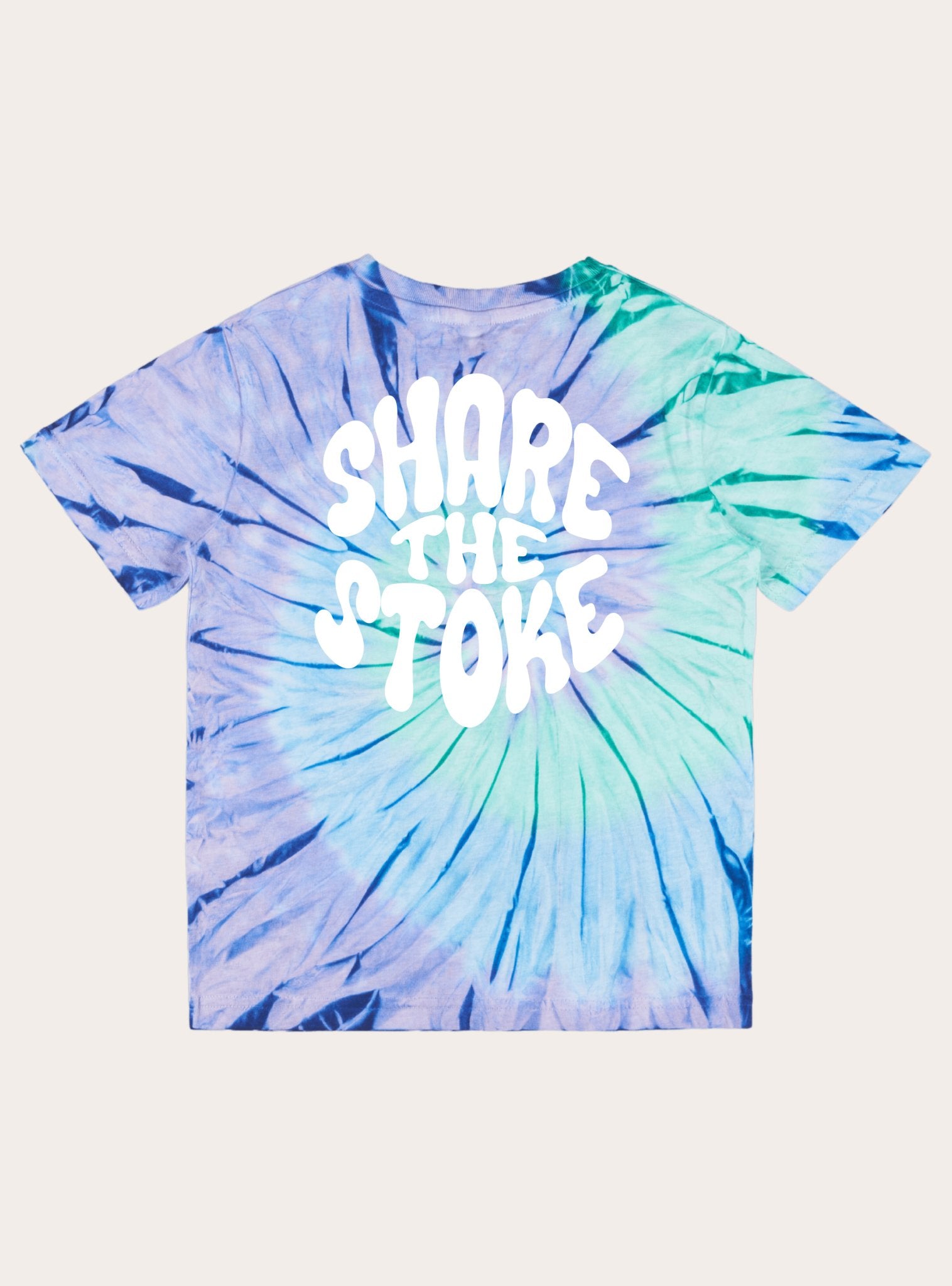 Share Stoke Youth Tee | Tie - Dye Blue - Unbound Collective