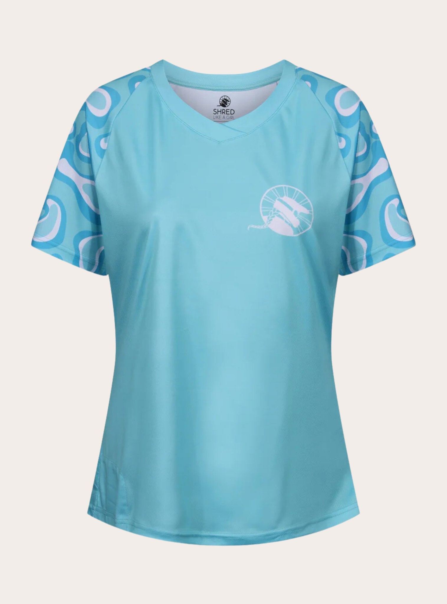 Teal Puddles Womens Mountain Bike Jersey - Unbound Collective