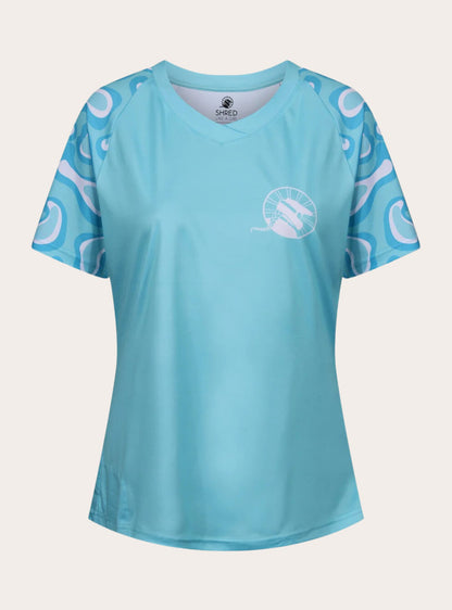 Teal Puddles Womens Mountain Bike Jersey - Unbound Collective